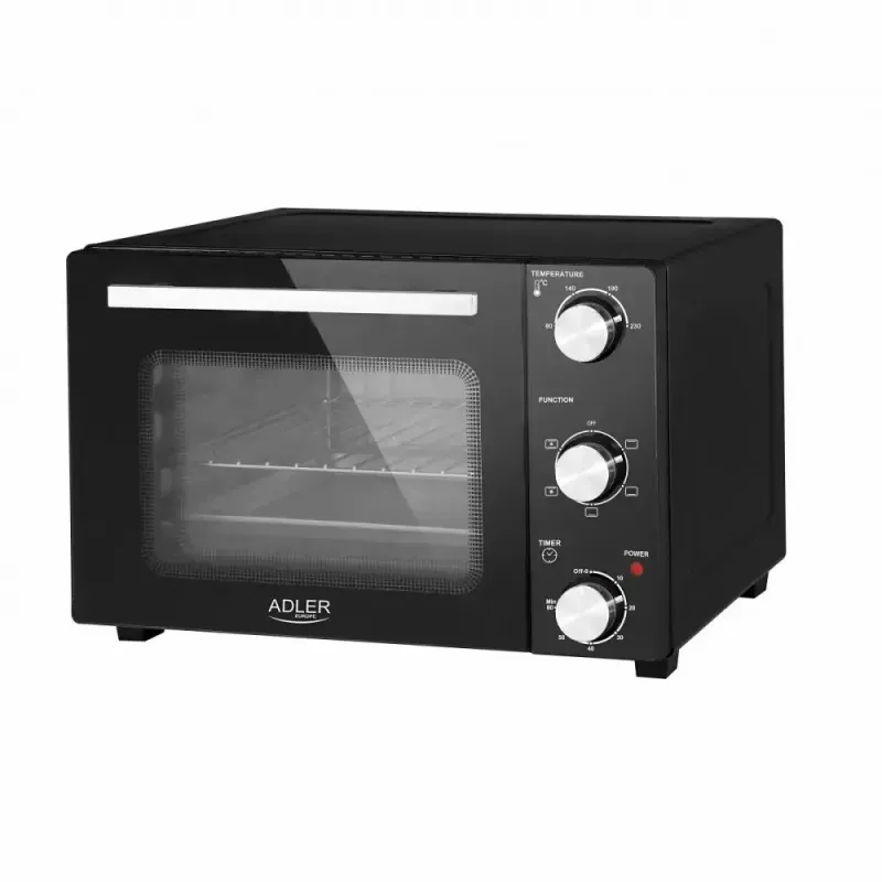 Elektrická stolová rúra Adler AD 6024 — kompaktná, objem 22 l, 1300 W, čierna