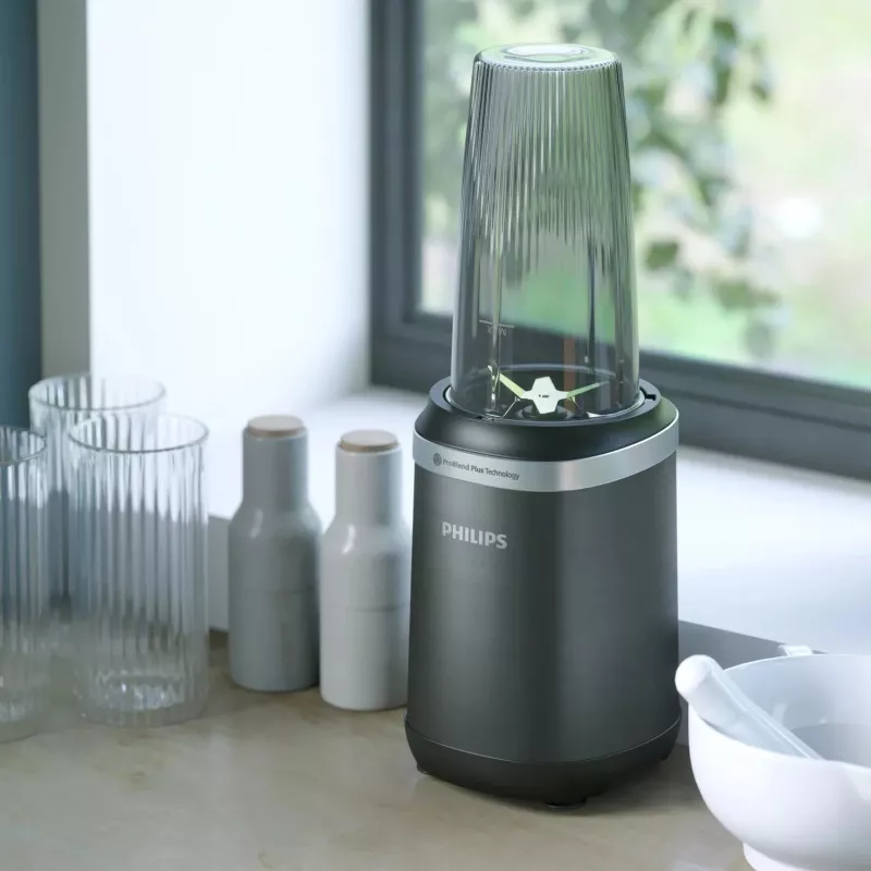 Stolový mixér Philips 5000 Series HR2766/00 — 1000 W, nádoba 0,7 L, drvič 0,3 L, čierna/nerez