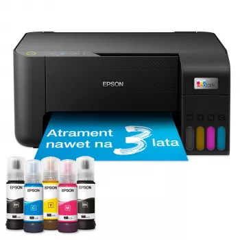 Multifunkčná atramentová tlačiareň Epson EcoTank L3230 — farebná tlač 5760x1440 DPI, A4, kopírovanie/skenovanie 600x1200, 33 ppm, čierna