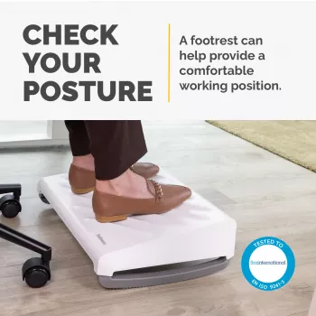 Fellowes podnožka pod stôl - Breyta ergonomická podnožka so štruktúrovaným povrchom - podnožka pre kanceláriu & domov - biela