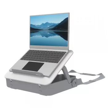 Fellowes taška na notebook s integrovaným stojanom na notebook – Breyta uzamykateľná taška na notebook pre hybridnú prácu & notebooky do 14 palcov/4 kg – biela