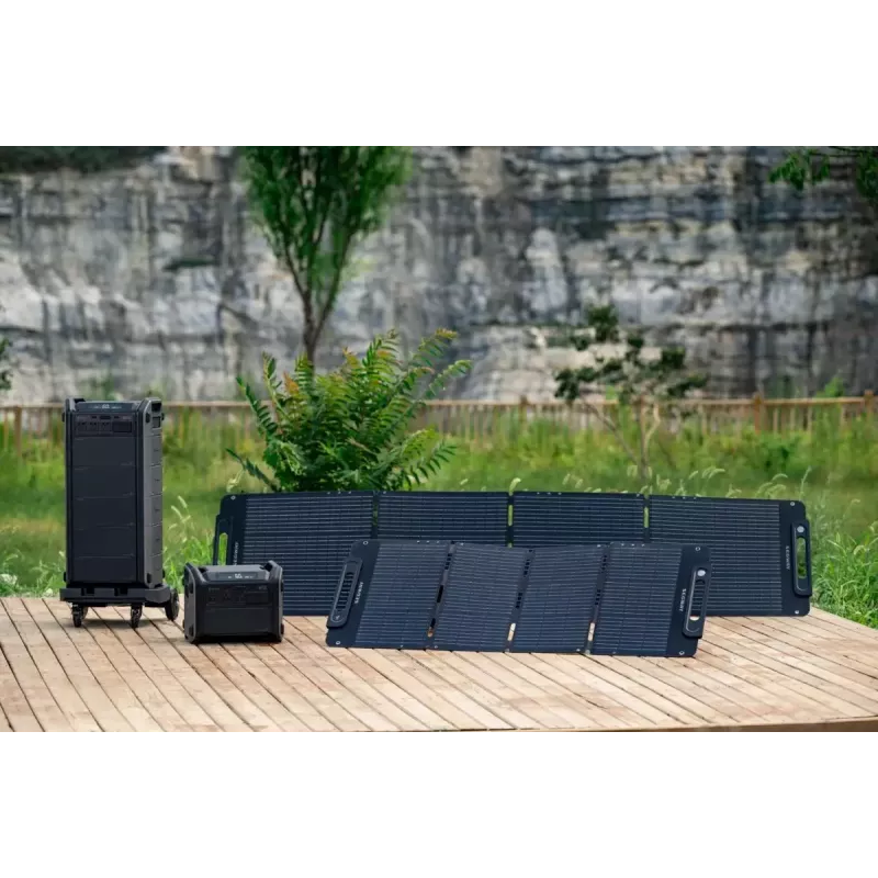 Solárny panel Ninebot SP 100 — 100 W (400 W špička), USB, podlahový, 1400×32×540 mm, čierny