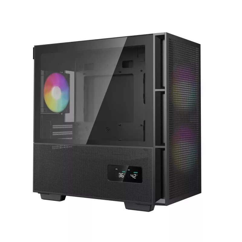 DeepCool CH360 DIGITAL R-CH360-BKAPE3D-G-1 počítačová skriňa Micro Tower, micro ATX/Mini-ITX, tvrdené sklo, čierna