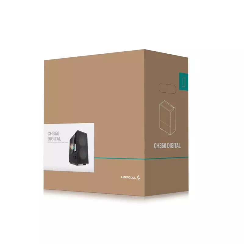 DeepCool CH360 DIGITAL R-CH360-BKAPE3D-G-1 počítačová skriňa Micro Tower, micro ATX/Mini-ITX, tvrdené sklo, čierna