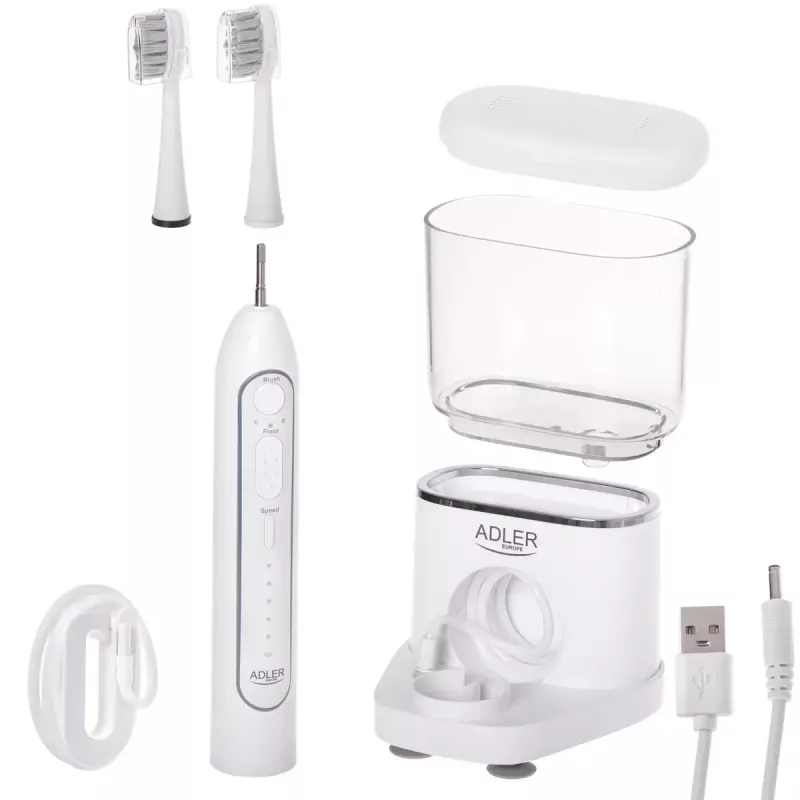 Zubná kefka Adler 2-in-1 vodná zubná niť Sonic Brush AD 2180w