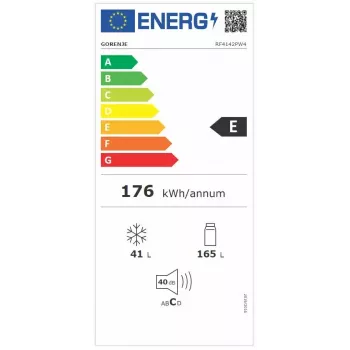 Voľne stojaca chladnička Gorenje RF4142PW4, celkom 206 L, chladiaca časť 165 L, mraznička 41 L, biela