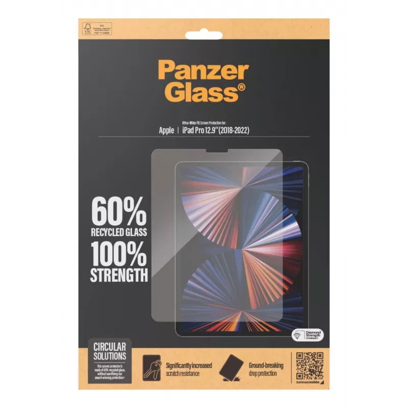 PanzerGlass® ochranná fólia displeja iPad Pro 12,9'' (2018, 2020, 2021, 2022) | Ultra-Wide Fit