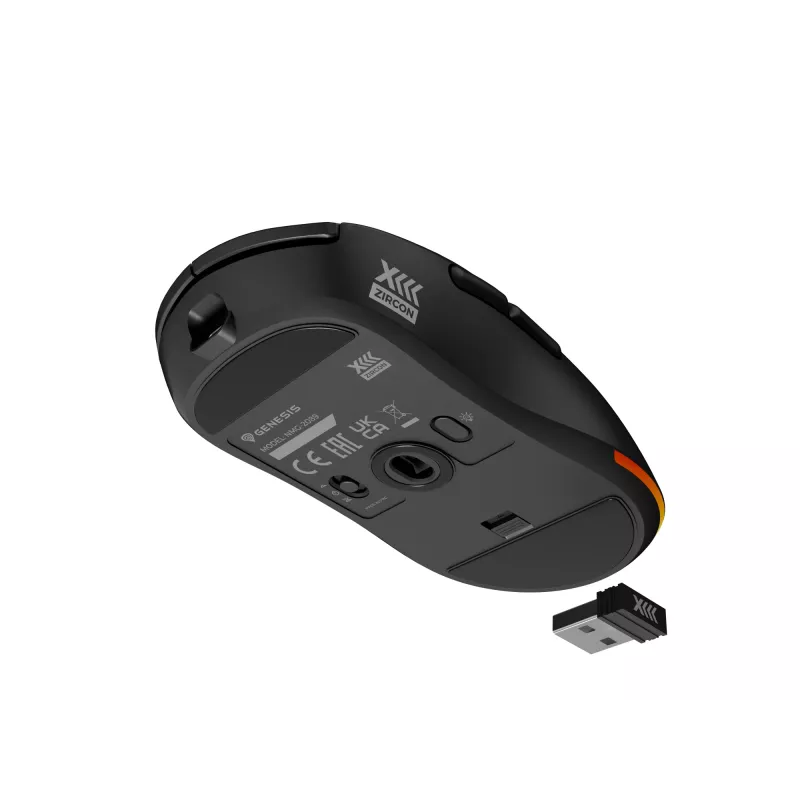 GENESIS Zircon XIII myš Gaming obojručná RF Wireless + USB Type-C optická 26000 DPI
