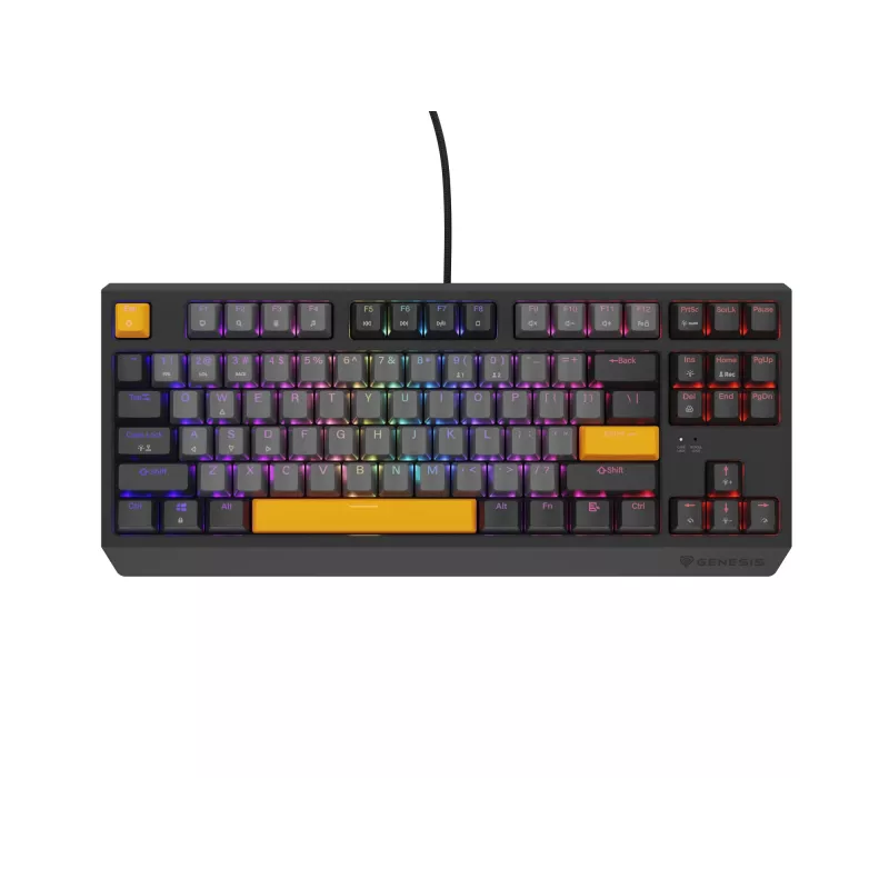 Genesis Thor 230 TKL drôtová mechanická herná klávesnica, US, Anchor Gray Negative, Outemu Red