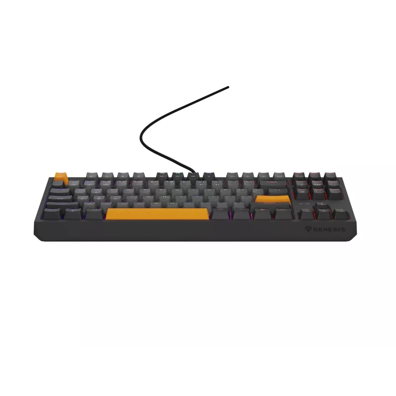 Genesis Thor 230 TKL drôtová mechanická herná klávesnica, US, Anchor Gray Negative, Outemu Red