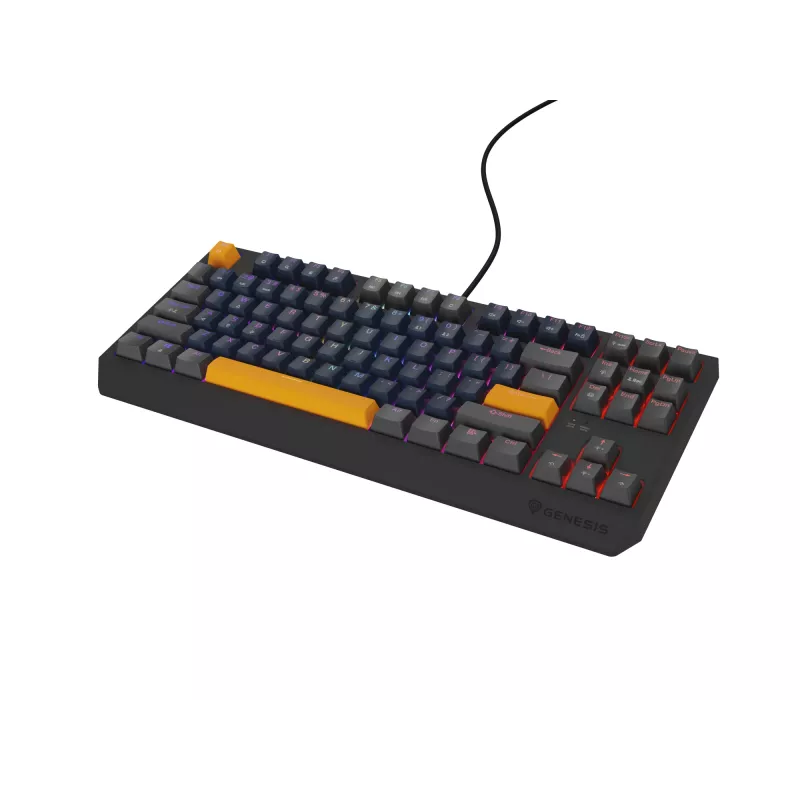 GENESIS THOR 230 TKL klávesnica Gaming USB + RF Wireless + Bluetooth QWERTY čierna, modrá, sivá, oranžová