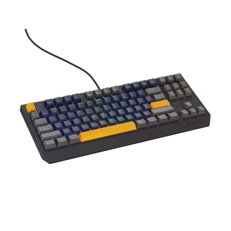 GENESIS THOR 230 TKL klávesnica Gaming USB + RF Wireless + Bluetooth QWERTY čierna, modrá, sivá, oranžová