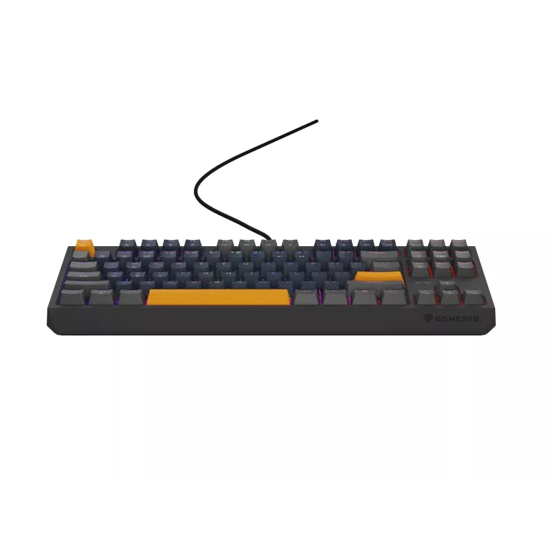 GENESIS THOR 230 TKL klávesnica Gaming USB + RF Wireless + Bluetooth QWERTY čierna, modrá, sivá, oranžová