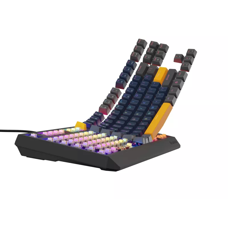 GENESIS THOR 230 TKL klávesnica Gaming USB + RF Wireless + Bluetooth QWERTY čierna, modrá, sivá, oranžová