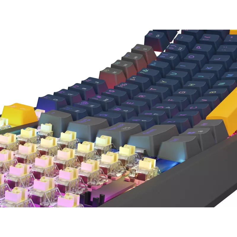 GENESIS THOR 230 TKL klávesnica Gaming USB + RF Wireless + Bluetooth QWERTY čierna, modrá, sivá, oranžová