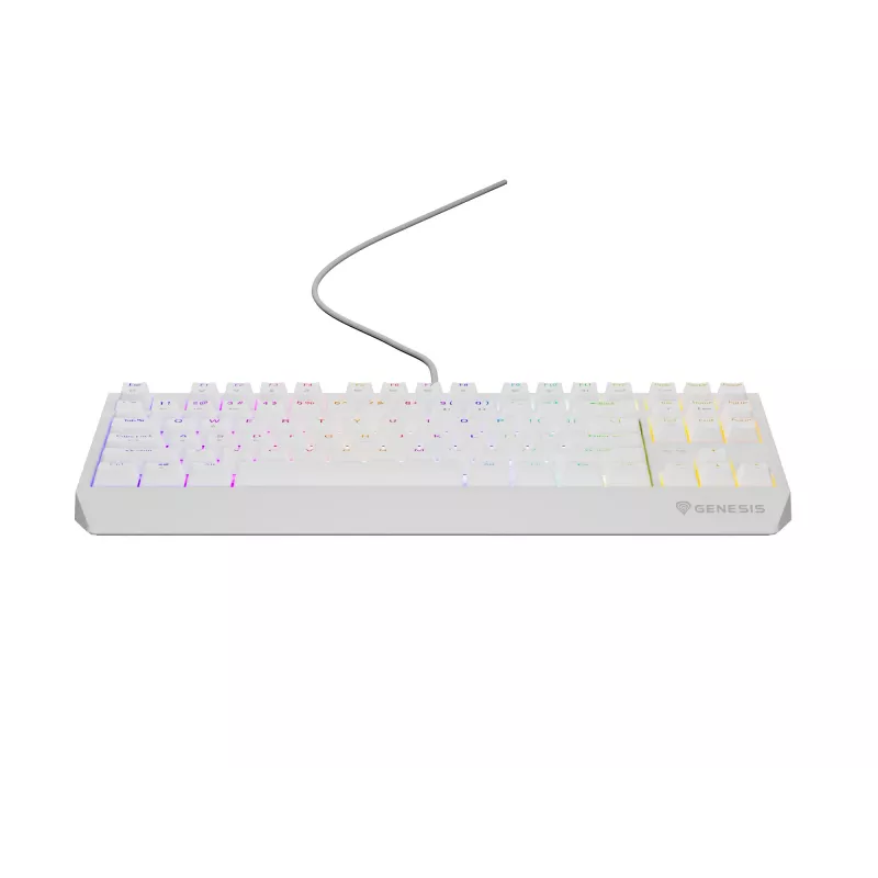 Genesis Thor 230 TKL drôtová mechanická herná klávesnica, US, biela, Outemu Brown