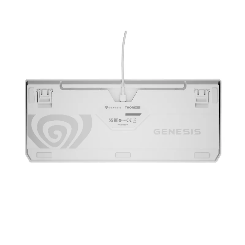 Genesis Thor 230 TKL drôtová mechanická herná klávesnica, US, biela, Outemu Brown