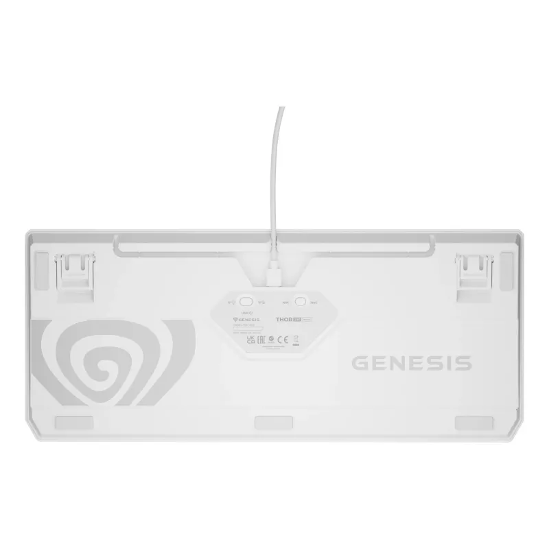 Tenkeyless herná klávesnica GENESIS Thor 230 TKL — USB, RF Wireless, Bluetooth, QWERTY, biela