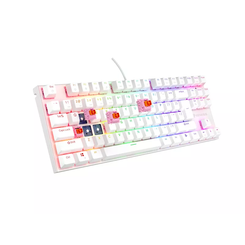 GENESIS Thor 303 TKL klávesnica Gaming USB QWERTY US International biela