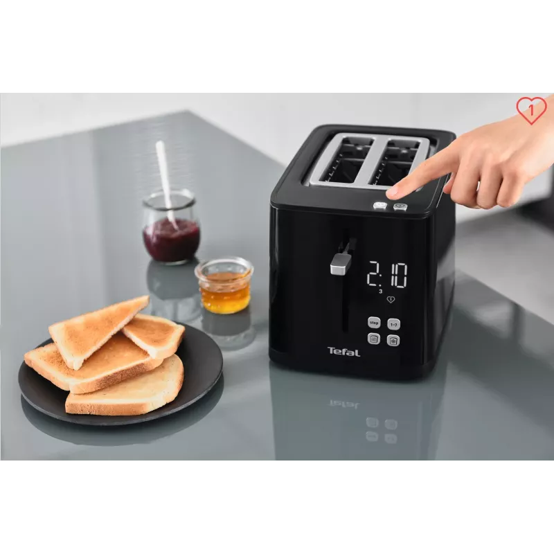 Hriankovač Tefal TT6408 — 2 plátky, 850 W, čierny