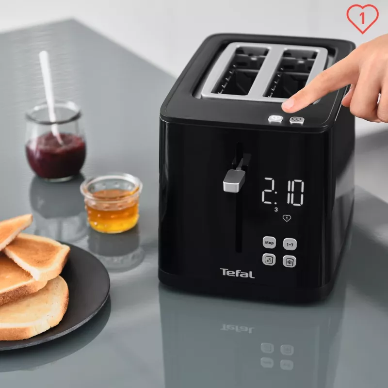 Hriankovač Tefal TT6408 — 2 plátky, 850 W, čierny