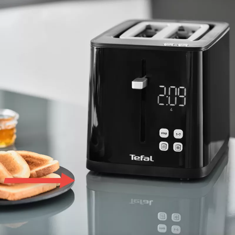 Hriankovač Tefal TT6408 — 2 plátky, 850 W, čierny