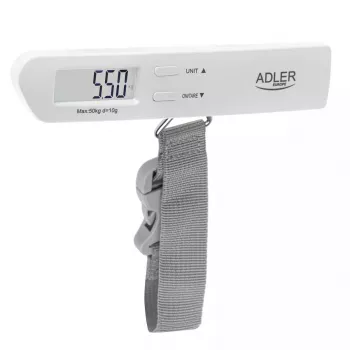 Batožinová váha Adler AD 8191, maximálne 50 kg, presnosť 10 g, sivá