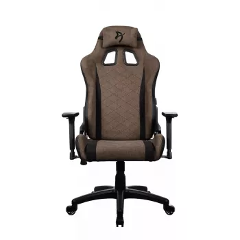 Herná stolička Arozzi Avanti SoftFabric hnedá — látkové čalúnenie, ergonomický dizajn, výškovo nastaviteľná a naklápacia