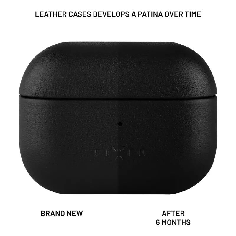 Ochranné puzdro z kože FIXED FIXLPM-999-BK pre slúchadlá s podporou MagSafe, čierne
