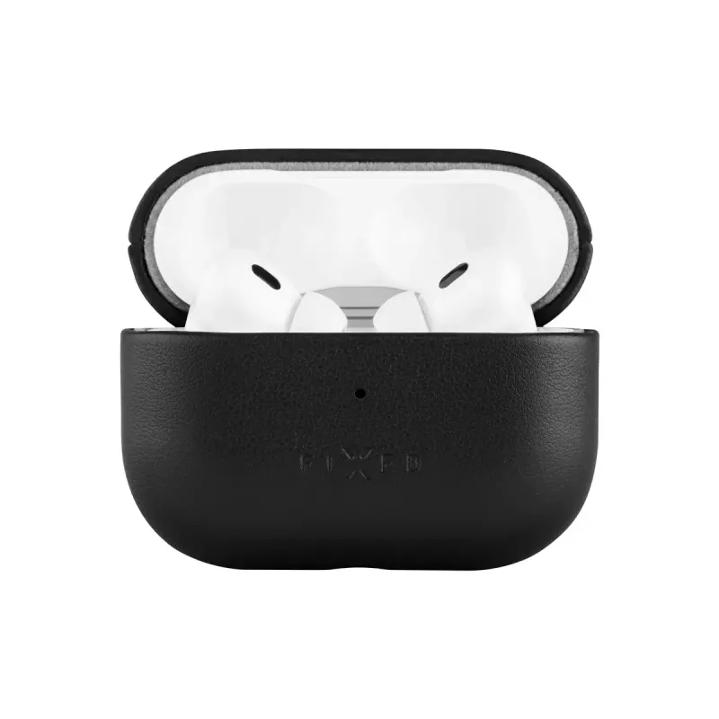 Ochranné puzdro z kože FIXED FIXLPM-999-BK pre slúchadlá s podporou MagSafe, čierne