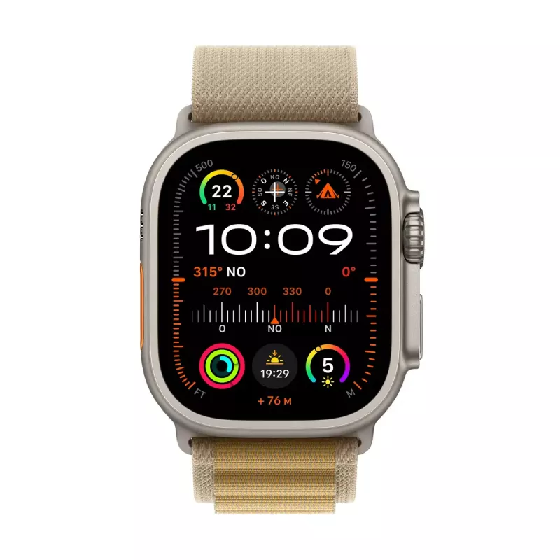 Smartwatch Apple Watch Ultra 2 GPS + Cellular 49 mm prírodné titánové puzdro s Tan Alpine Loop, Medium