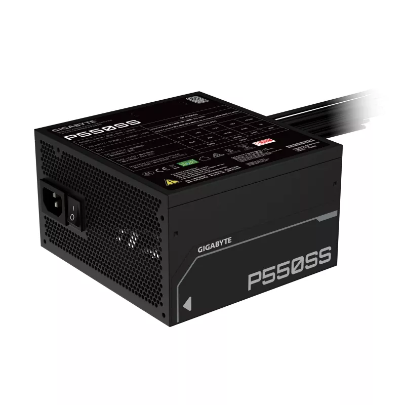 GIGABYTE P550SS napájací zdroj - PCIe 5.0, 80 PLUS Silver, 120mm ventilátor, kompatibilný s ATX 3.0, EU konektor