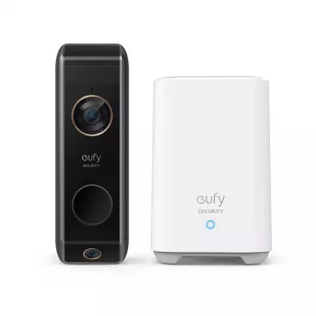 Eufy E8213 bezdrôtový video zvonček 2K s HomeBase, na batérie, čierny/biely