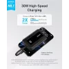 Anker Zolo 10000mAh prenosná batéria, 30W ultrarýchle nabíjanie, integrovaný USB-C kábel, čierna