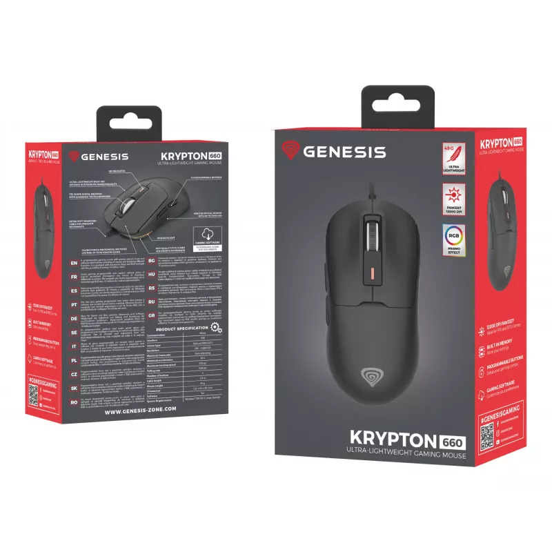 GENESIS Krypton 660 myš herná pravá USB Type-A optická 12000 DPI