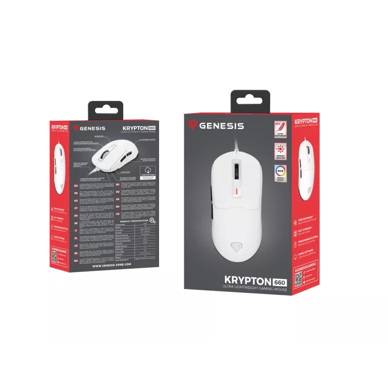 GENESIS Krypton 660 myš herná obojručná USB Type-A optická 12000 DPI