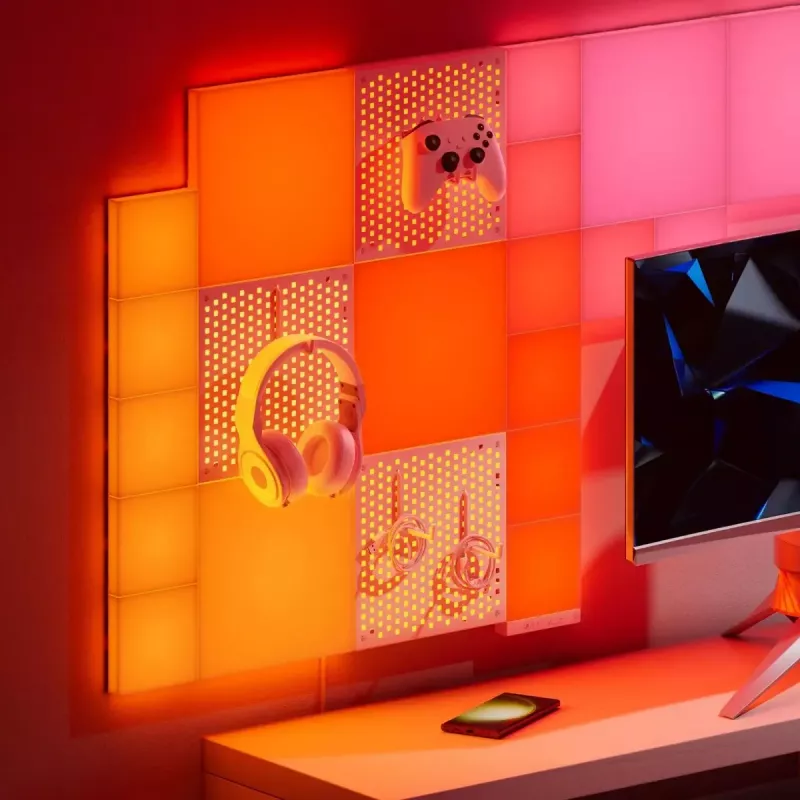 LED modulárny pegboard rozširujúci panel Nanoleaf N8100E00-1BP – samostatný náhradný/rozširujúci panel pre Nanoleaf Pegboard