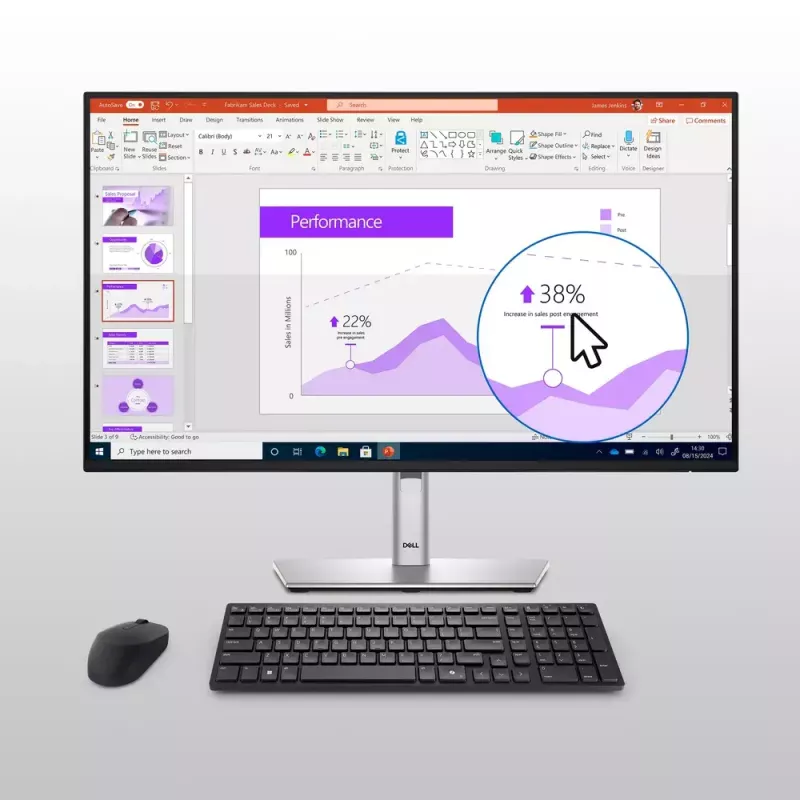 DELL KM555 tichá klávesnica myš v balení univerzálna RF Wireless + Bluetooth QWERTY US International čierna