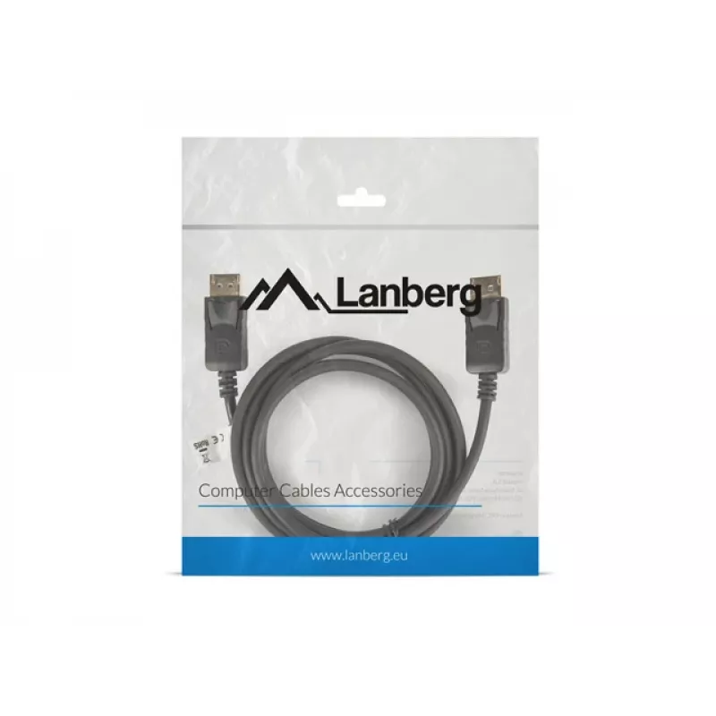 LANBERG DisplayPort M/M kábel 19 Pin V1.2 4k 1,8 m čierny