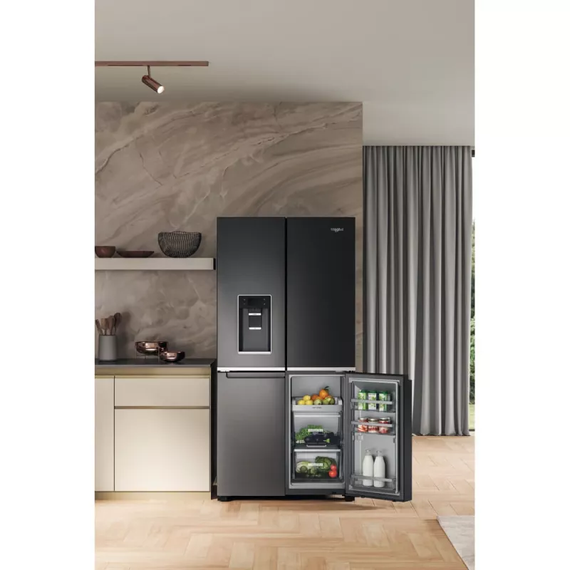 Whirlpool WQ9I FO2BX EF Side-by-Side chladnička voľne stojaca 592 L čierna