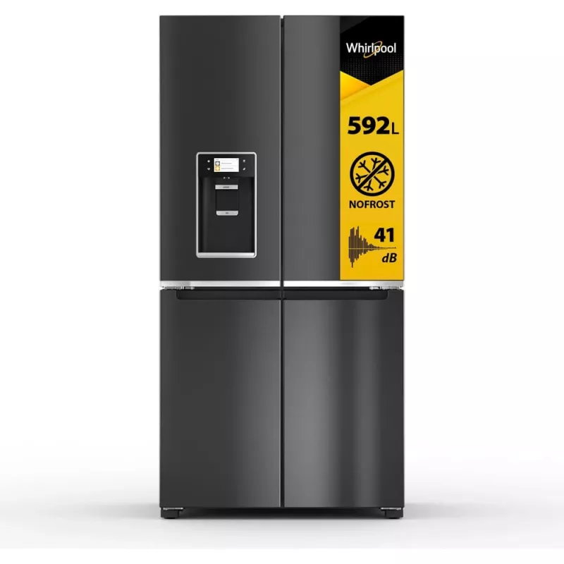 Whirlpool WQ9I FO2BX EF Side-by-Side chladnička voľne stojaca 592 L čierna