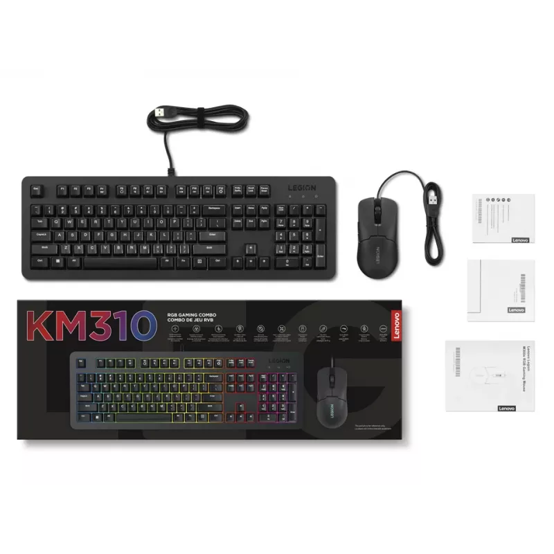 Lenovo GX31N91913 klávesnica myš vrátane Gaming USB US angličtina čierna