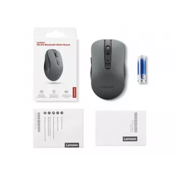 Obojručná bezdrôtová myš Lenovo WL310 Office – Bluetooth, optická 1200 DPI, 6 tlačidiel, koliesko, sivá, na batérie