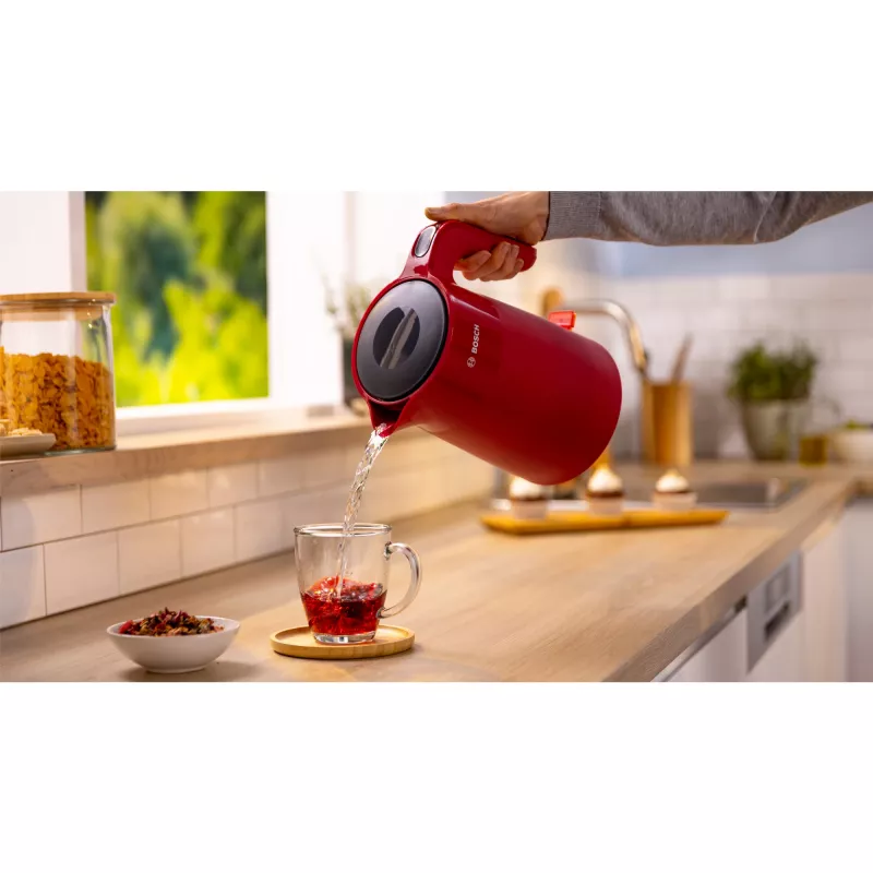 Bosch TWK2M164 rýchlovarná kanvica 1,7 L 2400 W čierna, sivá, červená