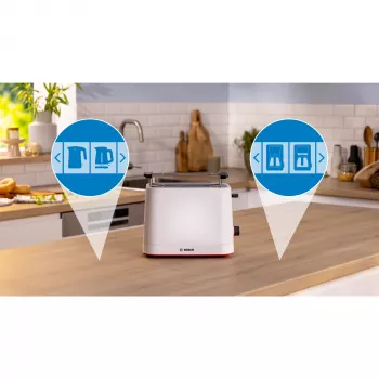 Bosch MyMoment TAT3M121 kompaktný hriankovač, 2 otvory, 950 W, biely