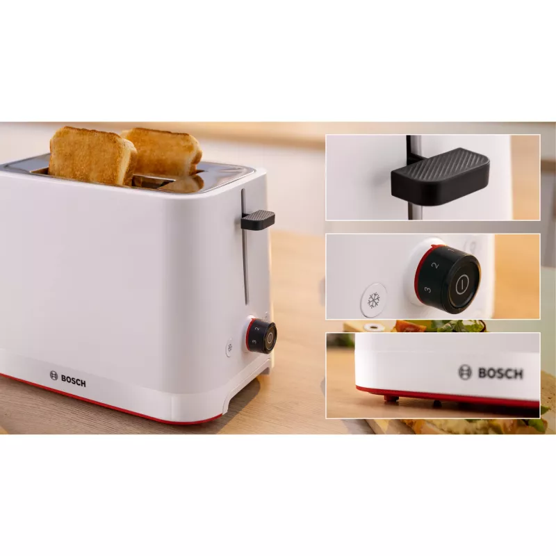 Bosch MyMoment TAT3M121 kompaktný hriankovač, 2 otvory, 950 W, biely