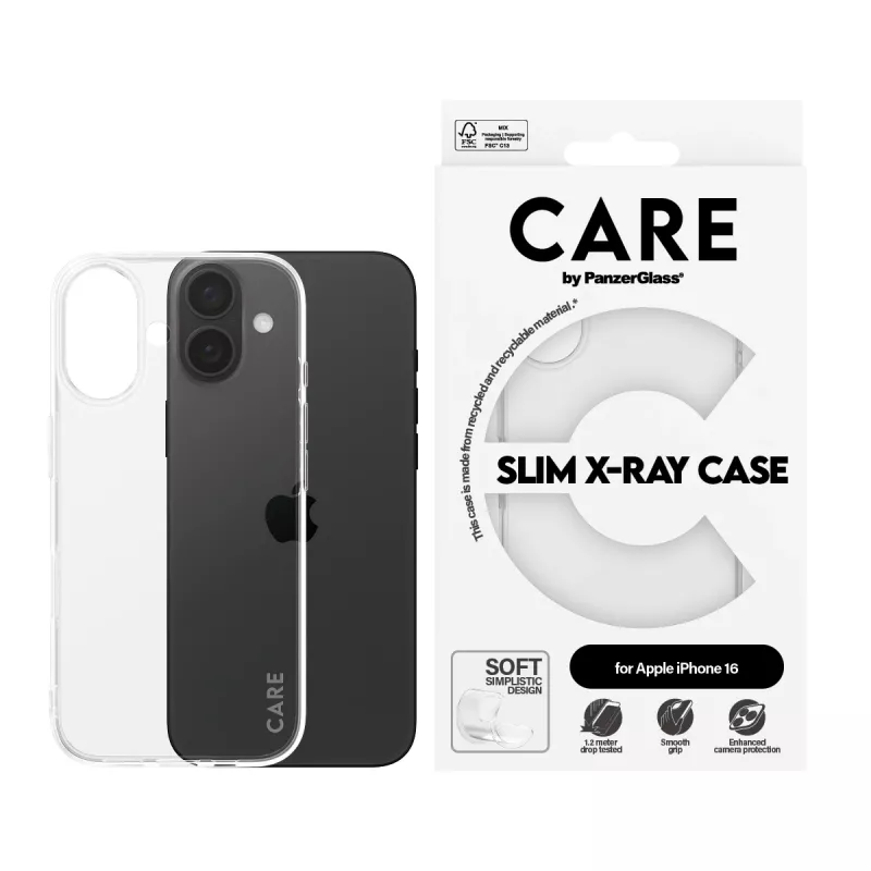 PanzerGlass CARE™ by ® X-Ray puzdro iPhone 16, puzdro, Apple, Apple - iPhone 16, transparentné