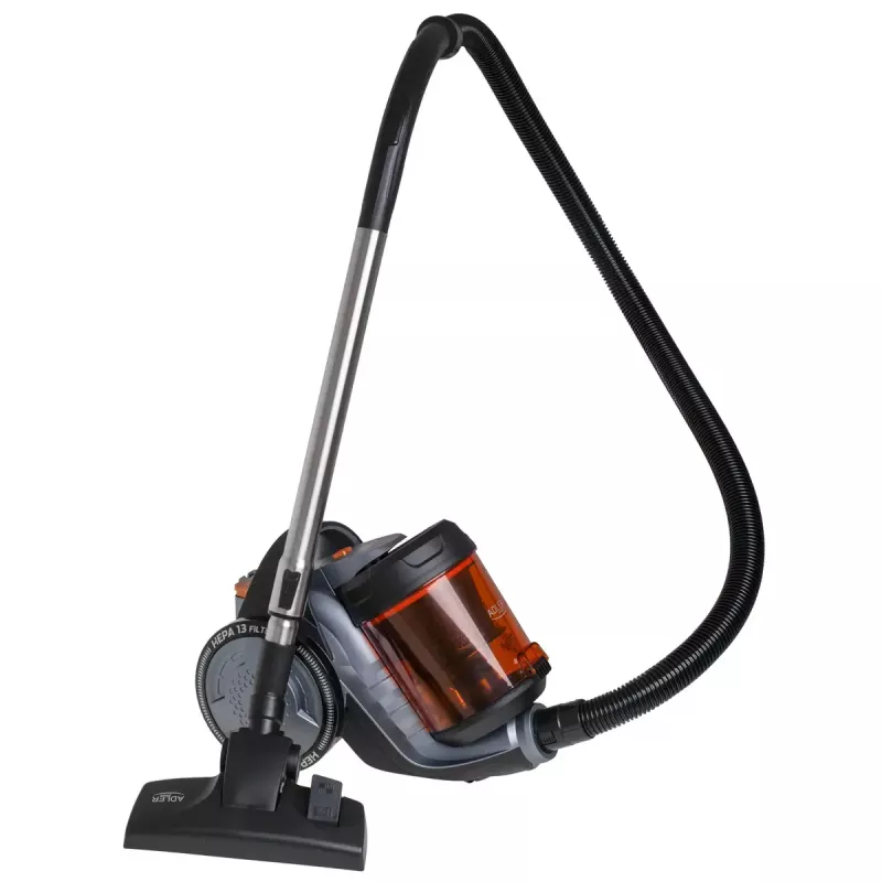 Vysávač bez vrecka Adler AD 7065 — 700 W, 1,6 l nádoba na prach, HEPA, rádius 9 m, čierna/červená