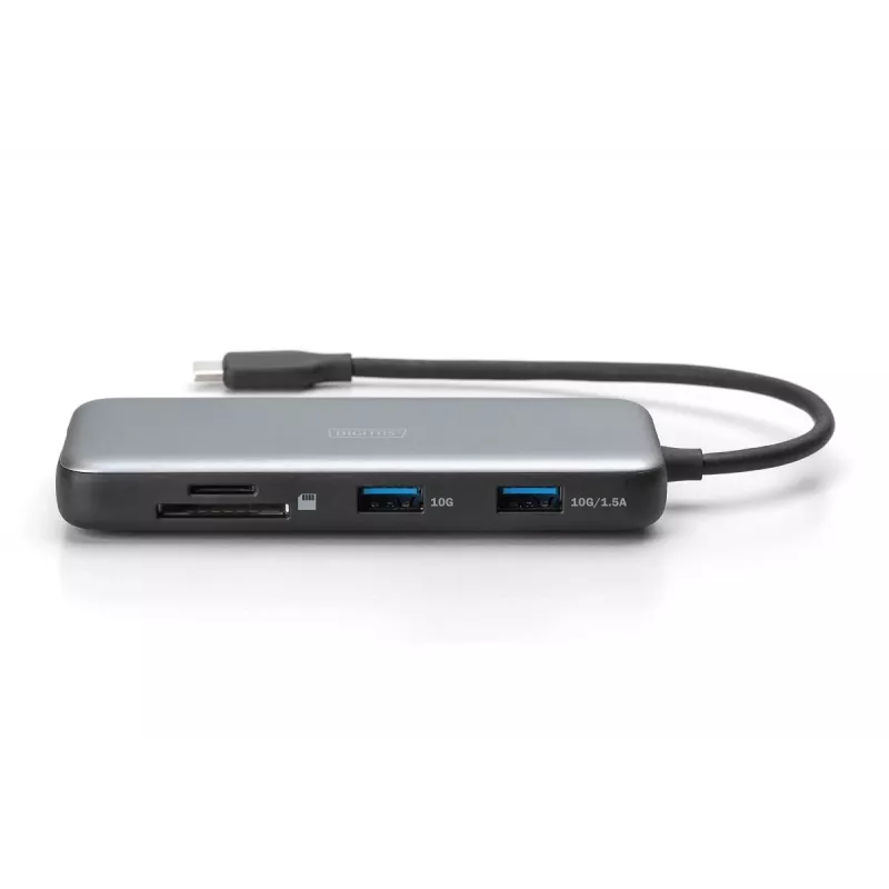 DIGITUS USB-C dokovacia stanica, 7-portová - HDMI / 2x USB-A 3.2 Gen 2 / GbE / SD / MicroSD - 100W USB Power Delivery