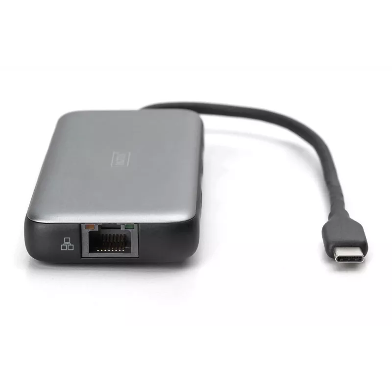 DIGITUS USB-C dokovacia stanica, 7-portová - HDMI / 2x USB-A 3.2 Gen 2 / GbE / SD / MicroSD - 100W USB Power Delivery